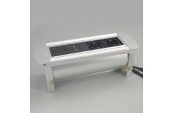 China Manual Silver  Brushed Aluminum Alloy Table Pop Up Hidden Socket supplier
