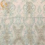 Elegant Bridal Dress 3D Embroidery Lace Fabric By The Yard Handmade for sale