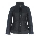 Button Decoration Cool Womens Coats Fitted Down Jacket Simple Design Black Color for sale