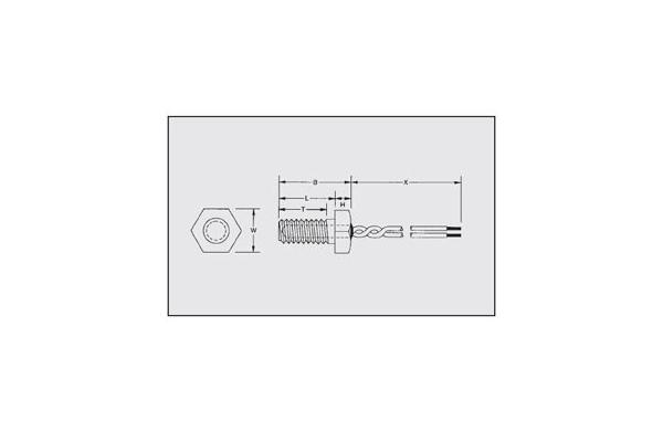 Rugged Surface Temperature Sensor Machined Screw Sensors With Extension Leads