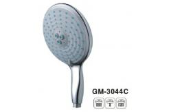 China Smoothy Rotation Thumb Tab Polished Hand Round Chrome Shower Head Three Function supplier