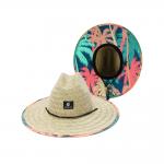 Round Beach Patch Straw Hat For Tropical Fishing Eco Friendly for sale