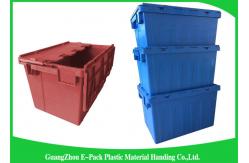 China Warehouse Nestable Plastic Tote Boxes / stackable bins with hinged lids supplier
