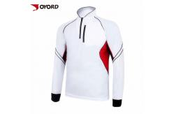 China Long Sleeve Custom Fishing Jerseys Stand Collar Zipper Front Dry Fit Polyester Material supplier