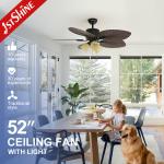 3000K Color Temperature Ceiling Fan with Light 1stshine Hotel Fancy Pull Chain Control for sale