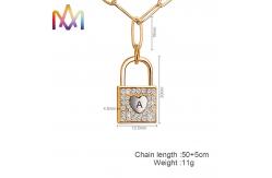 China Unisex 50cm Chain Brass SS Initial Lock Necklace supplier