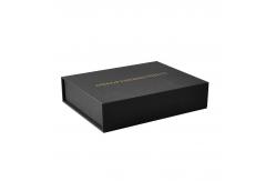 China Magnet Paper Rigid Packaging Box Black Collapsible With Foam supplier
