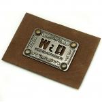 Faux Personalized Leather Luggage Tags Metal Logo Multi Purpose For Hats for sale