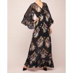 Fashion Design Empire Waist Floral Embroidered V-Neckline Maxi Woman Dress for sale