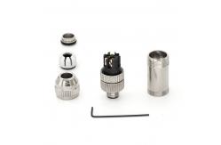 China Screw Connection M8 Connector 4 Pin Straight Male A Code Full Metal supplier