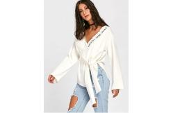 China Spring Letter Pattern Long Sleeve Knitted Tip Top Women supplier