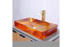 China No Overflow Bathroom Wash Basins With Pop Up Waste Included Glazed Glass Sink supplier