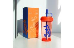 China 500ml Shatterproof Plastic Coffee Tumbler Cup With Lid And Reusable Straw supplier
