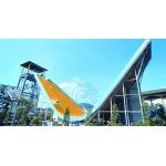 Banana Shape Water Park Slide Multicolour 12 Meters Pendulum Water Slide