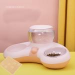 Crescent Moon Automatic Food Water Bowl Anti Upset Dog Basin for sale