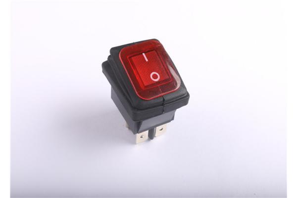 Black Torch Flashlight 2 Pin Rocker Switch , Waterproof Momentary Push Button Switch