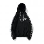 Arm Strap Embroidery Mens Oversized Pullover Hoodie With Hand Warming Pockets
