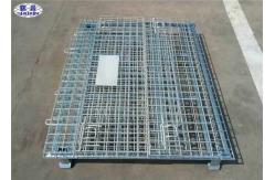 China Folding Stackable Industrial Wire Containers Pallet Cage With U Shaped Channel supplier