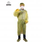 Yellow Disposable Isolation Gown Medical Isolation Gowns For Protection for sale