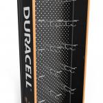 AA Battery Point Of Sales Displays Pegboard Floor Stand With Hanging Hooks