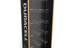 China AA Battery Point Of Sales Displays Pegboard Floor Stand With Hanging Hooks supplier