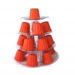 Clear 4 Tier Canele Display Stand For Cake Shop Bakery for sale