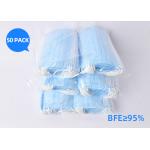 175*95mm Blue Color Disposable Earloop Face Mask 3 Layers Comfortable for sale