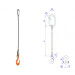20mm Wire Rope Sling Assembly , Single Leg Steel Cable Lifting Slings for sale