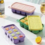 Ice Cube Tray With Lid And Bin, 4 Pack Silicone Plastic Ice Cubes Trays For Freezer With Box/Container, Stackable With Storage Iced Bucket Kits, Scoop, For Soup, Food, Cocktail, Coffee for sale