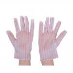 100% Polyester Cleanroom ESD Cloth Gloves Double Side Stripe for sale