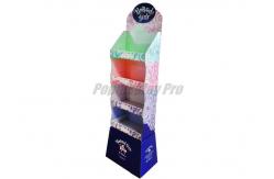 China Flooring Custom Cardboard Shelf Display 4 Tier Rolled Over Top Design supplier