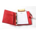 Red Color A6 Ring Binder Organiser With Pen Holder / Snap Fastener / Back Pocket for sale