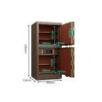 Fingerprint Lock Commercial Safe Box 3D Stereo Soft-Roll Leather Adjustable Shelves