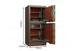 China Fingerprint Lock Commercial Safe Box 3D Stereo Soft-Roll Leather Adjustable Shelves supplier