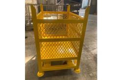 China Galvanized Steel Collapsible Pallet Cage Powder Coated Folding Stackable Transport Solution supplier