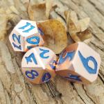 Blue Dice Polyhedral Customization RPG Dice Set OEM Sharp Edged RPG Dice Zinc Gold for sale