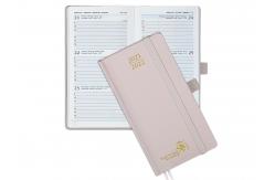 China Light Pink Wirebound Hardcover Academic Planner With Hourly Schedule supplier