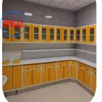 Frame Wall Mounted Hospital Disposal Workstation with Drawers and Adjustable Shelves