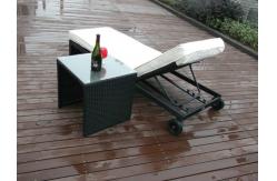 China PE Rattan Sun Lounger , Cane Beach Lounge Chair With Side Table supplier
