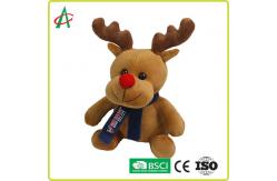 China CPSC 20cm High Red Nose Reindeer Stuffed Animal With T Shirt And Scarf supplier