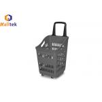 Hypermarket 4 PU Wheels Lightweight Plastic Rolling Basket for sale