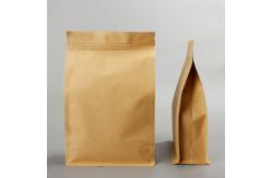 China Coffee Snack Nuts Kraft Paper Zip Lock Packaging Bags Resealable Foil Inside Oilproof supplier