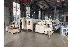 China Automatic Toilet Tissue Paper Rewinding Machine With Glue Lamination supplier