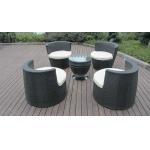 Black Poly Rattan Obelisk Chair For Office / Commercial Building for sale