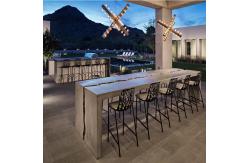 China Rectangular Kitchen Chair Set Concrete GRC Dining Table With Bench supplier