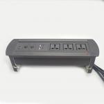 Universal power outlet manual flip up desktop socket with rotating sockets and switch for sale