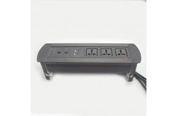 China Universal power outlet manual flip up desktop socket with rotating sockets and switch supplier
