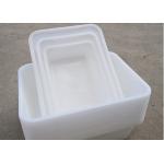 Plastic Rectangular White Supermarket Kitchen Ice Tray Food Square Basin Barbecue Storage Box for sale