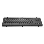 IP65 Metallic industrial metal usb keyboard with mechanical trackball and polymer keys