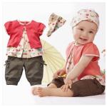 3 Pcs Baby Girls Fruits Pattern Top+Pants+Hat Set Outfits 0-3 Years Clothes for sale
